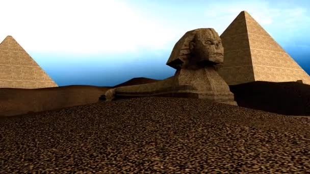 Artist Recreation Great Sphnix Giza — Stock Video