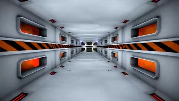 Volando Dentro Del Túnel Característico Alta Tecnología Espacio Puerta — Vídeo de stock