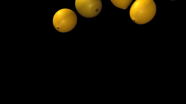 Lemon Dropping Fruits Fresh — Stock Video