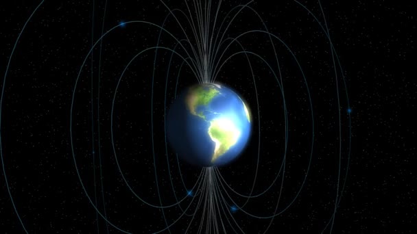 Terre Champ Magnétique Planète Science Physique Éducation — Video