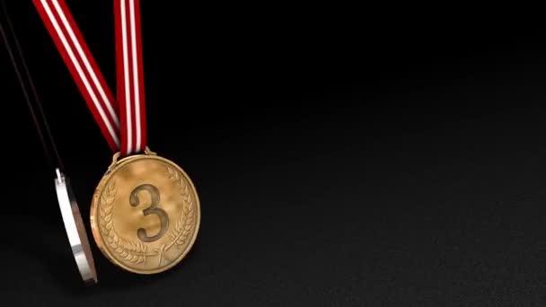 Animacja Medali Sportowych Tym Matowe — Wideo stockowe
