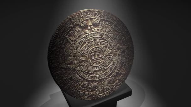 Cgi Calendario Maya Sobre Pilar Antiguo — Vídeo de stock