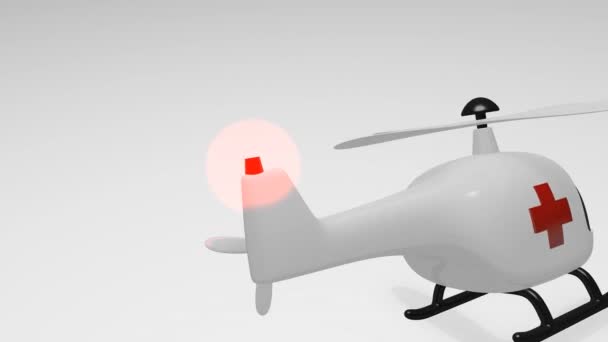 Helicóptero Médico Aspecto Divertido Dibujos Animados Hospital Emergencia — Vídeos de Stock