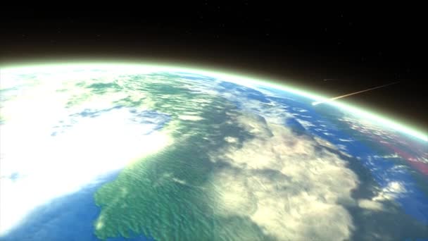 Artysta Renderowania Meteor Wchodzi Atmosferę Ziemi — Wideo stockowe