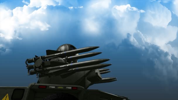 Füze Savunma Sistemi Silah Roket Radar Matte — Stok video