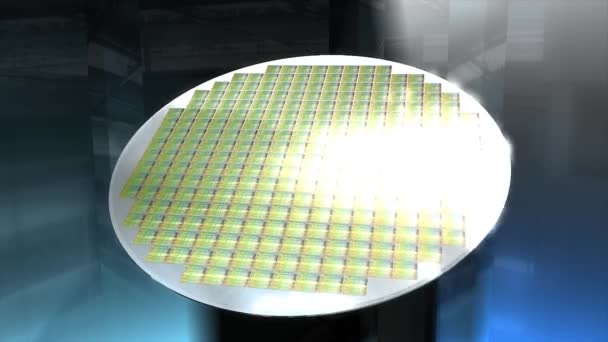 Artist Recreation Microchip Silicon Wafer Matte Included — Stock Video
