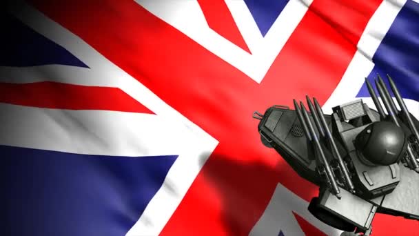 Animación Concepto Defensa Misiles Del Reino Unido Matte — Vídeos de Stock