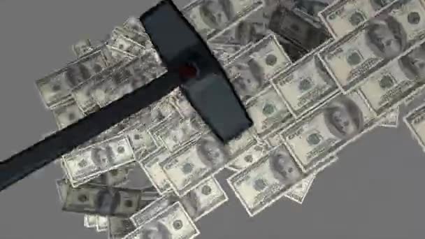 Koncepcja Animacji Pieniądze Odkurzacz — Wideo stockowe