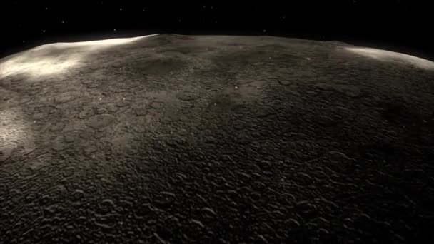 Animación Luna Sobrevuelo Espacio Gravedad Cero Nave Espacial — Vídeo de stock