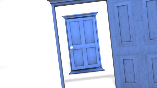 Konsep Animasi Multiple Door Open — Stok Video