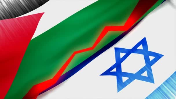 Palestina Israel Conflito Conceito Animação — Vídeo de Stock