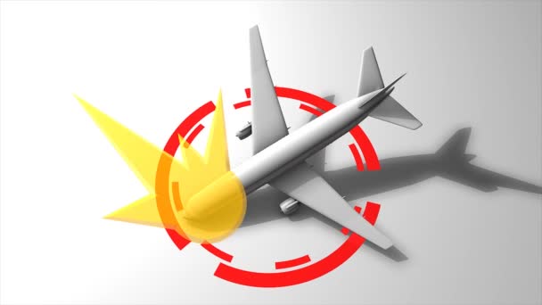 Uçak Kazası Grafik Animasyonu Mat Dahil — Stok video