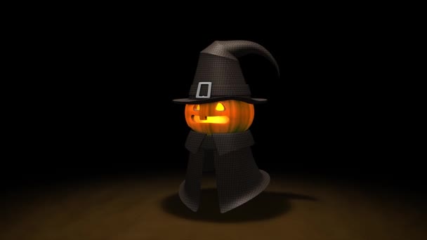 Halloween Pumpa Animation Alfa Matt Ingår — Stockvideo