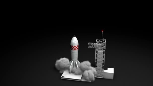 Animáció Rocket Dob Játék Repült Dob Pad Lift — Stock videók