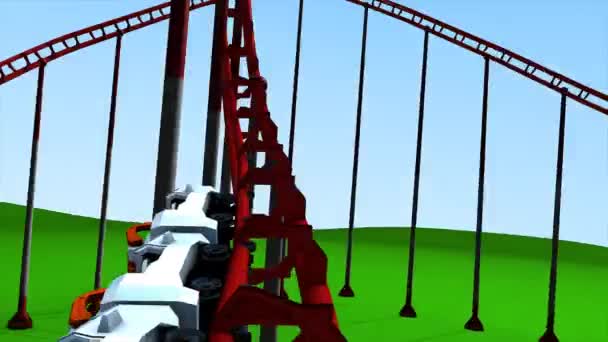 Lunapark Hız Treni Animasyonu — Stok video