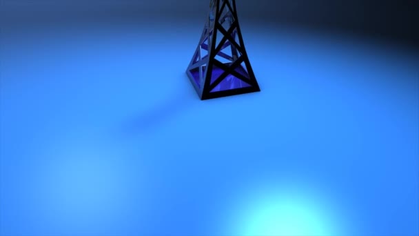 Концепция Анимации Сигнальная Башня Мультфильм Фон — стоковое видео