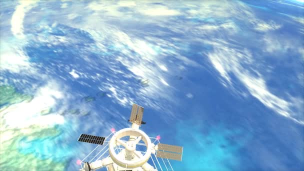 架空の未来の宇宙エレベーター軌道探査 — ストック動画