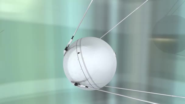 1957 Sputnik Första Konstgjord Jord Satellit Rymden — Stockvideo