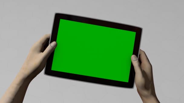 Tablet Gry Alfa Matowe Zielony Ekran Zestawie — Wideo stockowe