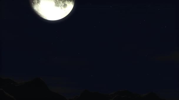 Luna Lapso Tiempo Lunar Lleno Noche Animación — Vídeos de Stock