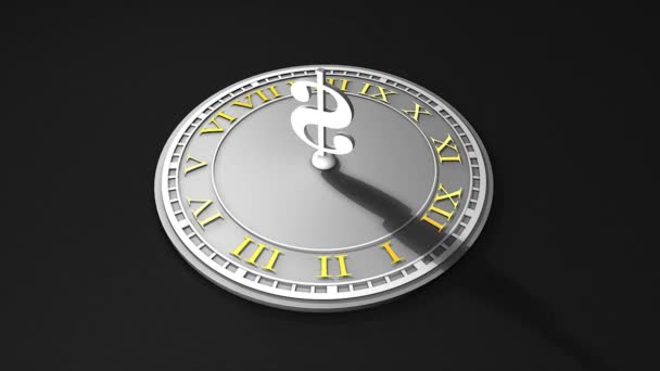 Tiempo Concepto Animación Precioso Oro Reloj Reloj Dinero — Vídeo de stock