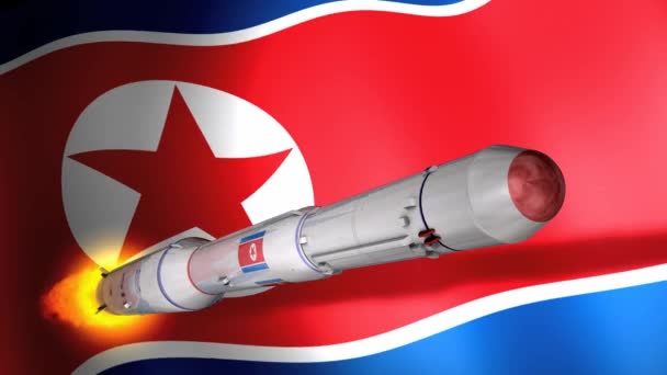 Razzo Lungo Raggio Della Corea Del Nord Rpdc Unha — Video Stock