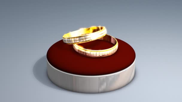 Wedding Rings Animation Alpha Matte Included — Stock Video