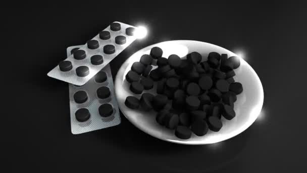 Etkin Kömür Tabletleri Haplar Meditasyon Hapları — Stok video