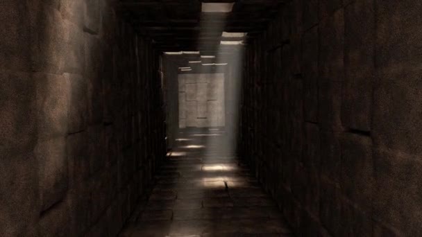 Artist Visualize Ancient Tunnel Moving Underground — Stock Video