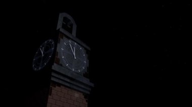 Saat kulesi zaman ayarlı, yapı, analog, gündüz, gece.