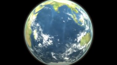 Dinamik kamera animasyon gezegeni Dünya görünümlü