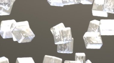 Buz küpleri animasyon, tazelik, cam ve sıvıyı düşürür..