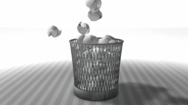 Mat ile çöp kutusu animasyonu.