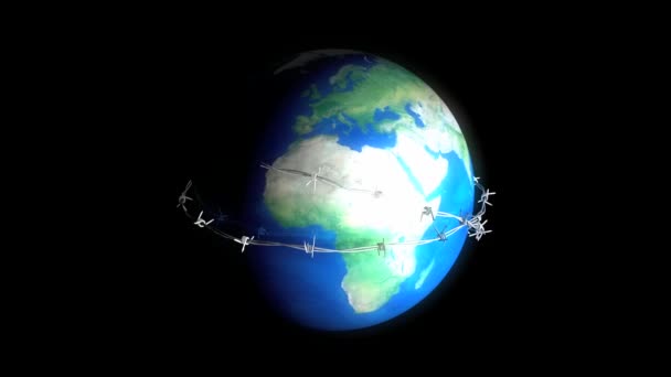 Alambres Púas Animación Conceptual Tierra Con Mate — Vídeo de stock