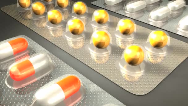 Blister Capsule Medicinali Prescrizione Medica Farmaco — Video Stock