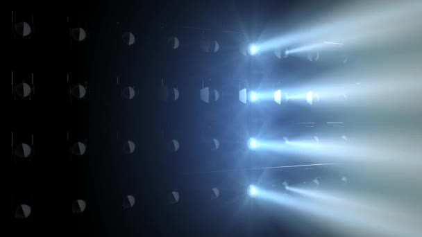 Konsert Ljus Översvämning Animation Ljusa Blå Vit Scen — Stockvideo