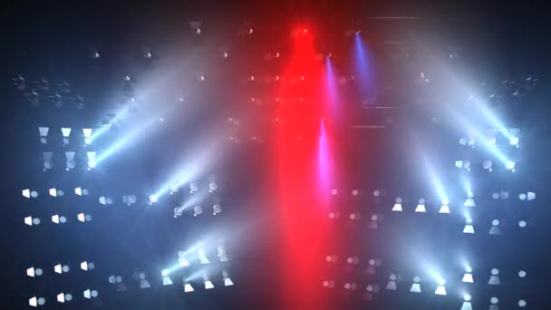 Luzes Concerto Animação Inundação Luzes Palco Completo — Vídeo de Stock