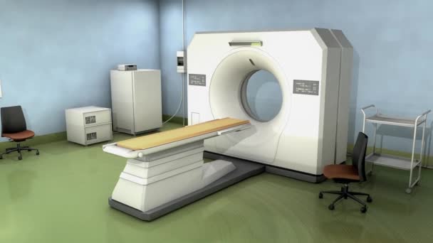 Tac Sala Escáner Hospital Tecnología Diagnóstico Exploración — Vídeos de Stock