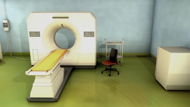 Tac Sala Escáner Hospital Tecnología Diagnóstico Exploración — Vídeos de Stock