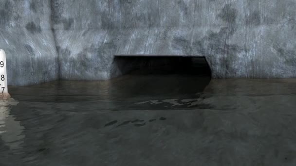 水表上升动画 紧急事件 — 图库视频影像