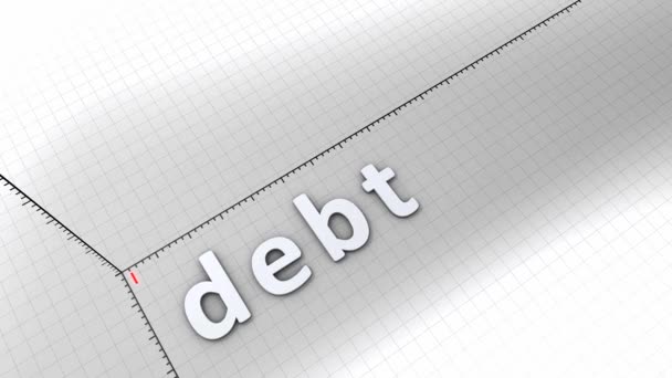 Animacja Koncepcyjna Wykres Wzrostu Dług — Wideo stockowe