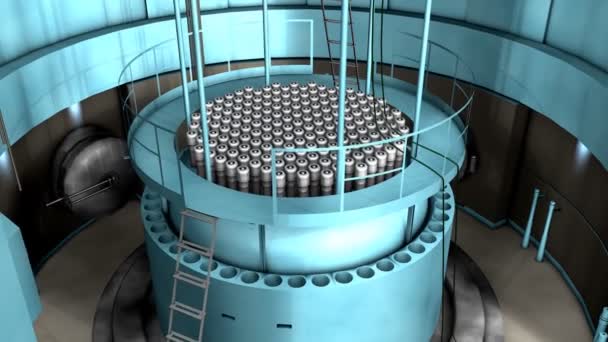 Artista Rendering Reattore Nucleare Vista Interna Reattore Potenza — Video Stock