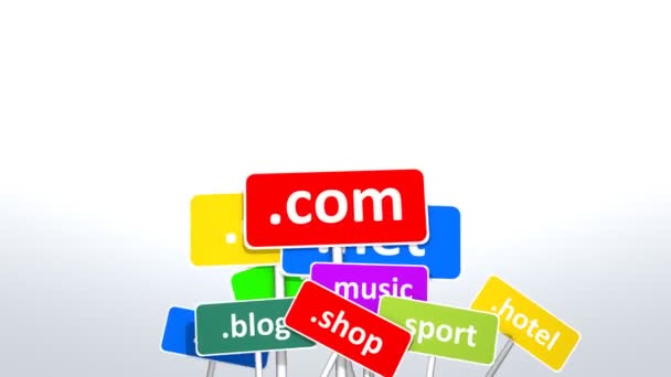 Internet Website Domains Seo Suche Stichwort Dotcom Hosting — Stockvideo