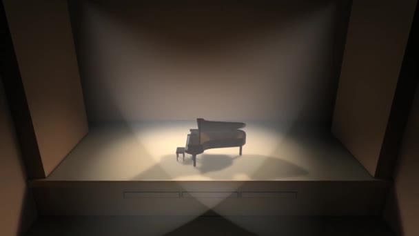 Conceito Artista Palco Piano Sala Audiência — Vídeo de Stock