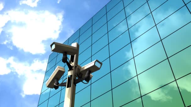 Public Surveillance Camera Cctv Monitor Policie Stát Autorita — Stock video