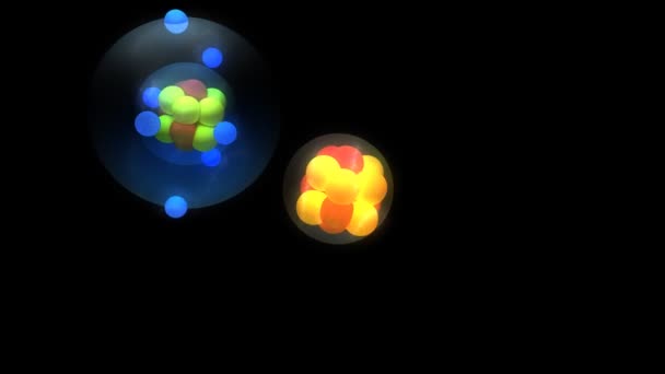 科学と教育のアニメーションアトムクォーク粒子 — ストック動画