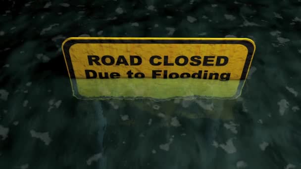 Weg Afgesloten Door Overstromingen Water Rampen — Stockvideo