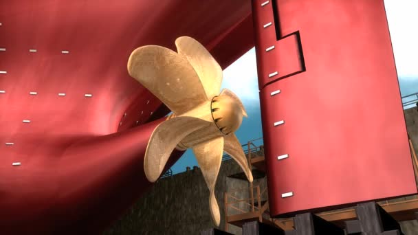 Computer Generated Close Detail Ship Propeller — 비디오