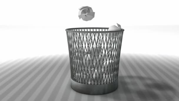 Trash Bin Animation Matte — Stock Video