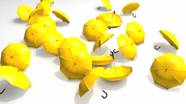 Paraplyer Bortblåsta Skydd Säkerhet Risk — Stockvideo